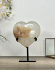 Quartz Stone Heart Carving from Uruguay - HST0338