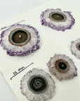 Unique Amethyst Stalactite Slices Set - Natural Crystal for Handmade Jewelry - STS0042