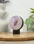 Amethyst & Banded Agate Sphere Geode with Crystal Formation - SPH0199