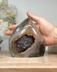 Natural Quartz Flame Carving Geode - FST0150