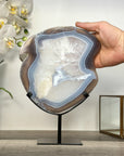 Agate Slice with Blue and White Bands on Stand - MWS2659