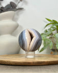 Blue Banded Agate & Druzy Quartz Sphere Geode - SPH0156