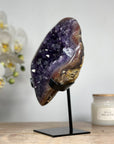Deep Purple Amethyst Geode with Red Tone Jasper Shell - MWS1573