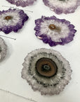 Wholesale Natural Amethyst Stalactite Slices for Jewelry Making - Bulk Flat Set - STS0066