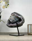 Unique Natural Geode with Calcite & Hematite Specimen - MWS2220