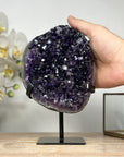 A+ Grade Natural Amethyst Crystal, Metalic Stand Included - MWS1891