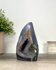 Blue agate & Quartz Stone Flame Carving - FST0164