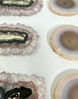 Unique Agate & Quartz Natural Stalactite Slices Set - Natural Crystal for Handmade Jewelry - STS0064