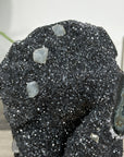 Black Druzy Quartz Crystal with Agate Mineral Specimen - MWS2622