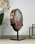 Natural Red Jasper Slice with Metallic Stand - MWS2227