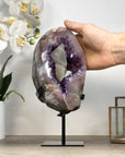 Unique Amethyst Geode with Quartz Shell & Calcite Inclusion - MWS2357