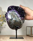 AAA Grade Natural Amethyst Cluster with Metal Stand - MWS1797