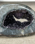 Amethyst & Quartz Stone Geode with Druzy Center - STGE0020