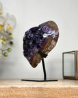 Beautiful Deep Purple Uruguayan Amethyst Stone Heart Carving - HST0267