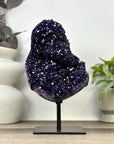 A Grade Natural Amethyst Crystal Specimen on Metal Stand - MWS3390