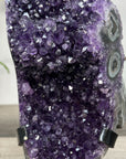Deep Purple Amethyst Geode With Eye Formations on Metal Stand - MWS2703