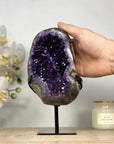 Beautiful Natural Amethyst Geode, Metal Stand Included - MWS2064