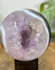 Amethyst & Banded Agate Sphere Geode with Crystal Formation - SPH0199