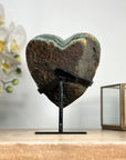 Natural Amethyst & Green Jasper Stone Heart - HST0263