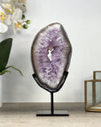 Natural Amethyst Slice Portal with Metallic Stand - MWS2228