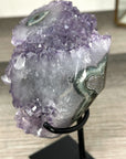 Amethyst Crystal Cluster on Stand with Light Purple Druzy - MWS2883
