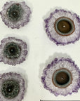 Unique Amethyst Stalactite Slices Set - Natural Crystal for Handmade Jewelry - STS0047
