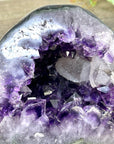 Natural Deep Purple Amethyst Geode with Calcite Inclusion - STGE0052