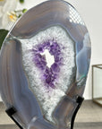 Agate & Amethyst Geode Slice on Metal Stand - MWS2921