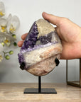 Natural Calcite & Amethyst Specimen, Stand Included - MWS1964