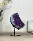 Amethyst Moon Carving on Metal Stand - MWS2574
