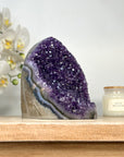 Large Natural Amethyst Cathedral with Blue Banded Agate Shell - CBP1135