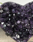 Top Grade Large Amethyst Crystal Heart, Metallic Stand Inluded - HST0282