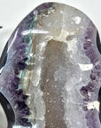 Uruguayan Blue Banded Agate with Quartz Crystals Statement Piece - CBP1402