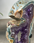 Unique Natural Green Jasper & Amethyst Slice Portal - MWS2244