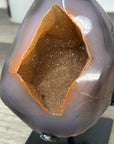 Natural Agate Geode in Orange Hues With Metal Stand - MWS2761