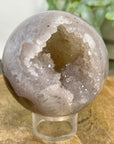 Agate & Quartz Sphere Geode with Druzy Interior - SPH0232