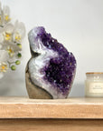 Amethyst Crystal Geode with Deep Purple Points for Home Decor - CBP1137