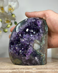 Deep Purple Amethyst Geode with Green Jasper Matrix - CBP1090