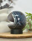 Premium Natural Banded Agate & Quartz Druzy Sphere Geode - SPH0168