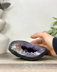 Natural amethyst & Agate Stone Geode with polished Shell - STGE0081