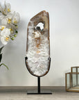Large Natural Quartz Slice with Metallic Stand - MWS2248