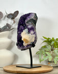 Top Grade Natural Amethyst Specimen with Stalactites & Calcite Crystal - MWS3128