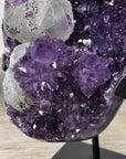 Unique Amethyst Stone with Calcite & Black Hematite Crystal - MWS2346