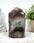 Beautiful Amethyst Tower with Calcite Specimen - STP0140