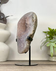 Natural Light Peach Tone Quartz Geode on Stand - MWS3363