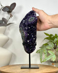 Natural Deep Purple Amethyst Cluster on Metal Stand - MWS3121