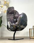 Natural Amethyst and Agate Specimen with Black Hematite Formations - MWS2394