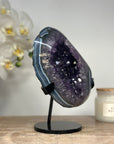 Stunning Amethyst GEode with Blue Banded Agate Shell - MWS1392