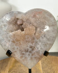 Natural Sugar Quartz Druzy Crystals Stone Heart Carving - HST0349
