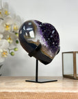 Natural Amethyst & Agate Stone Heart Carving - HST0249